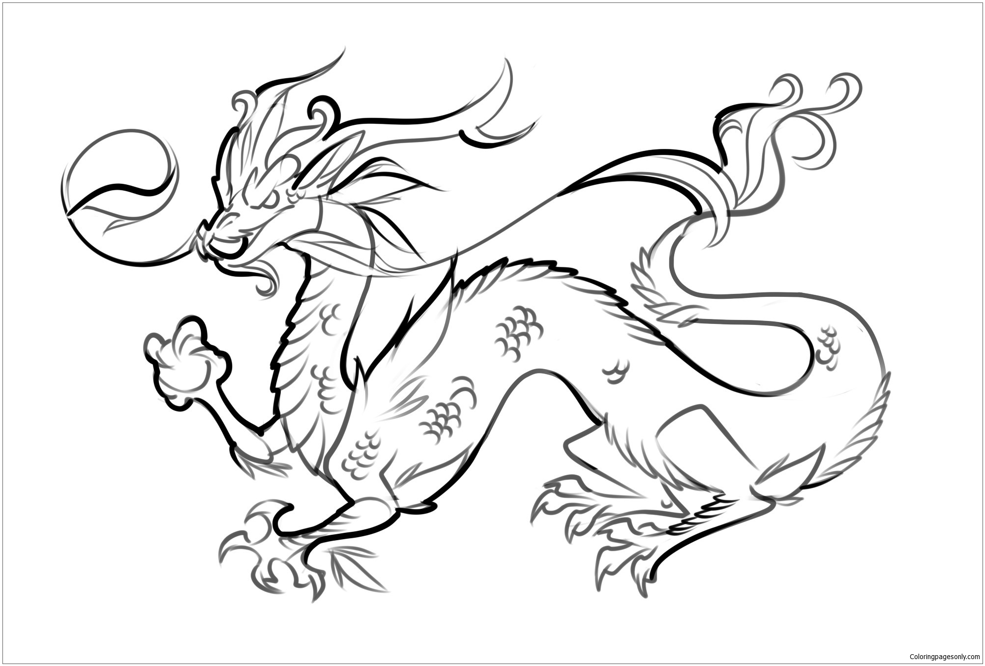 Kleurenpagina Draak van Dragon