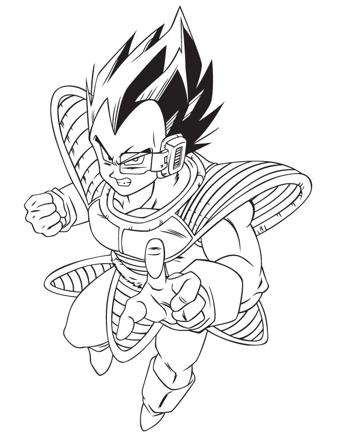Dragon Ball Z Cool Vegeta  Free Printable Coloring Coloring Pages