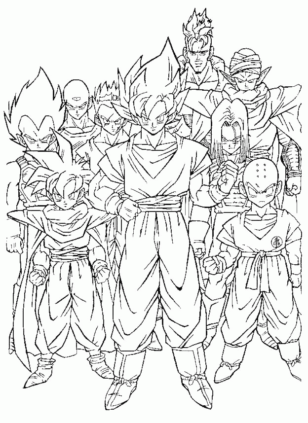 Dragon Ball Z Online  Free Printable Coloring Page