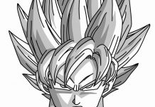 How to Draw Goku Super Saiyan from Dragonball Z how to draw manga 3d Coloring Page