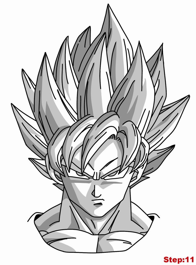 How to Draw Goku Super Saiyan from Dragonball Z how to draw manga 3d  Coloring Pages - Dragon Coloring Pages - Coloring Pages For Kids And Adults