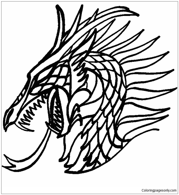 Dragon Face Coloring Pages