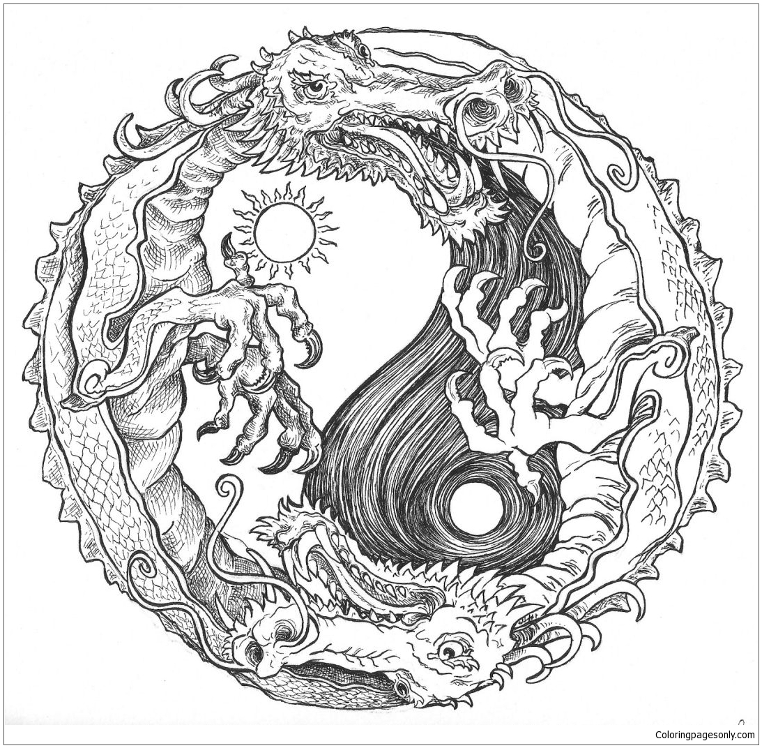 Dragon for Adults 1 Coloring Pages