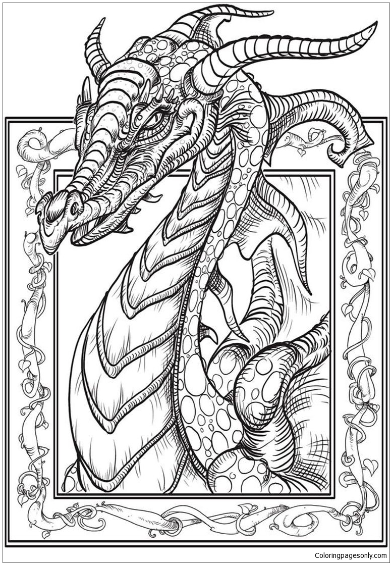 Download Dragon Head 2 Coloring Page - Free Coloring Pages Online