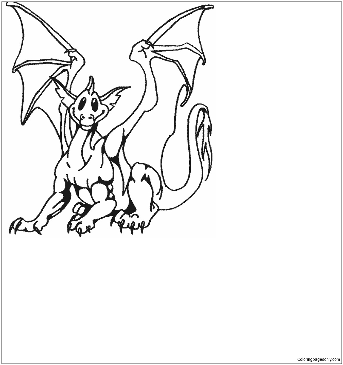Dragon Souriant Coloring Page