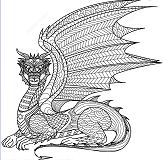 Dragon Zentangle Coloring Page