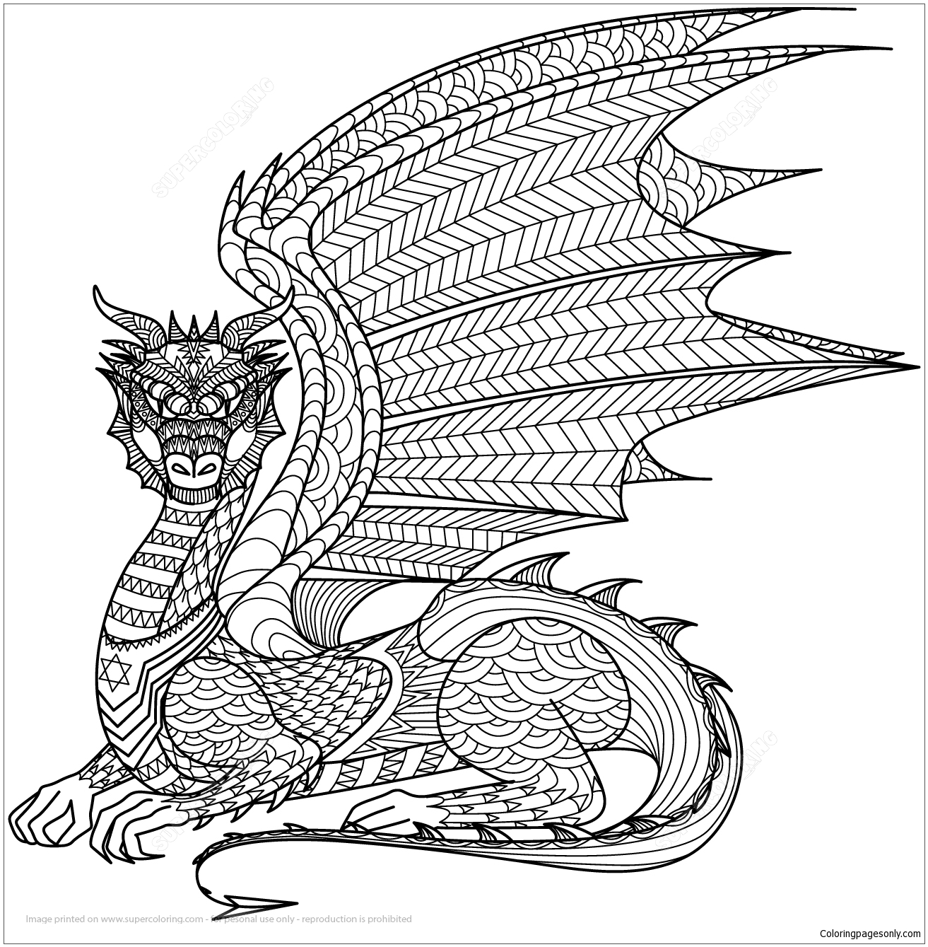 Dragón Zentangle de Dragón