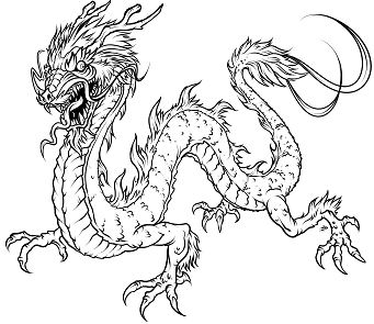Dragons and Fairies Coloring Page