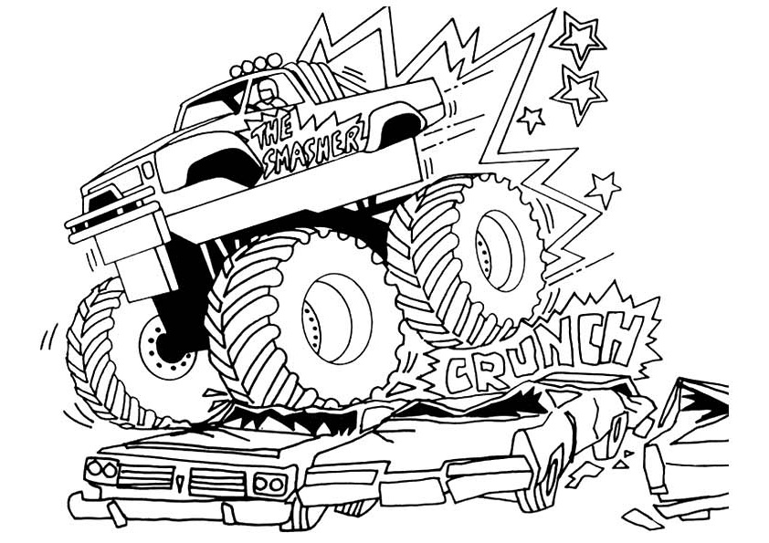 Dragon’s Breath Monster Truck Coloring Page