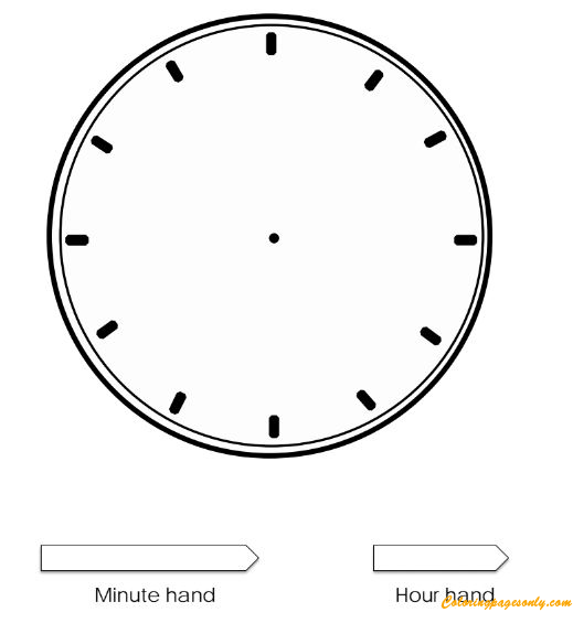 Draw Arrows For Clock Coloring Page - Free Coloring Pages Online