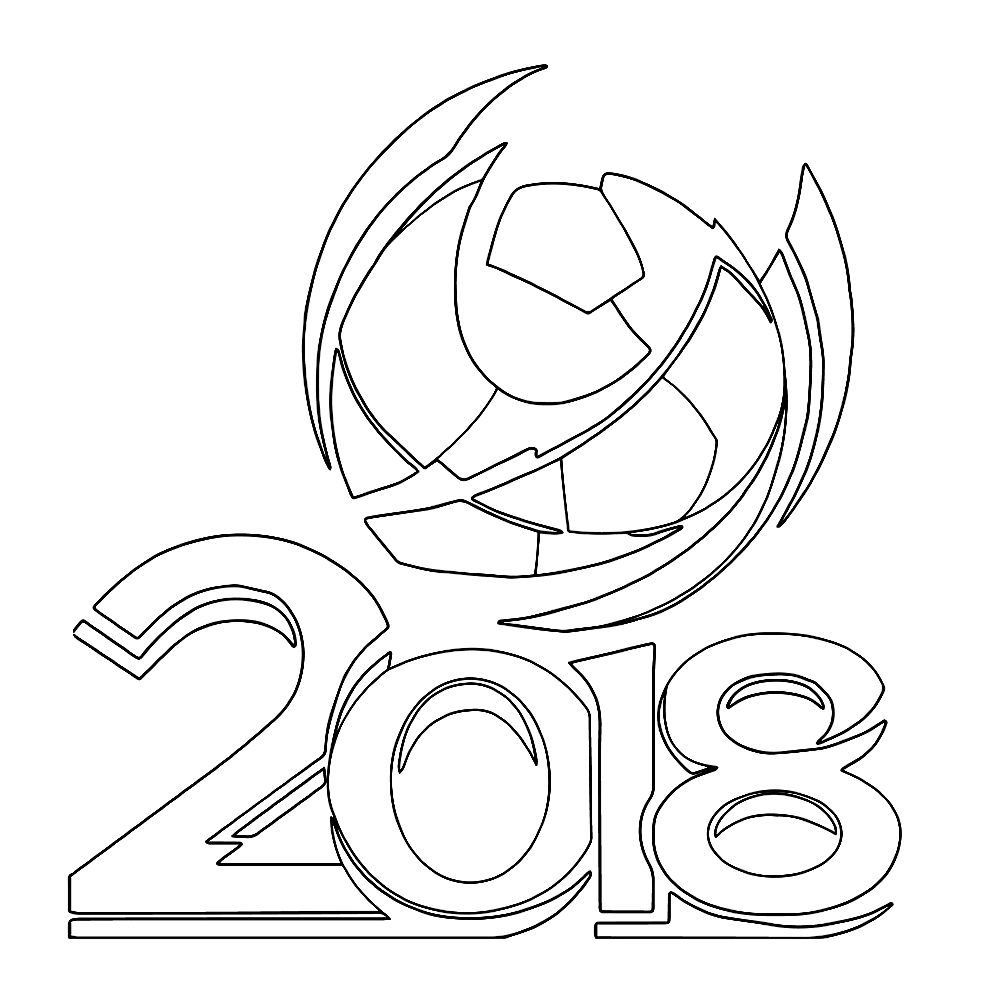 Draw World cup 2018 Logo Coloring Page