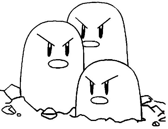 Dugtrio Pokemon Coloring Pages