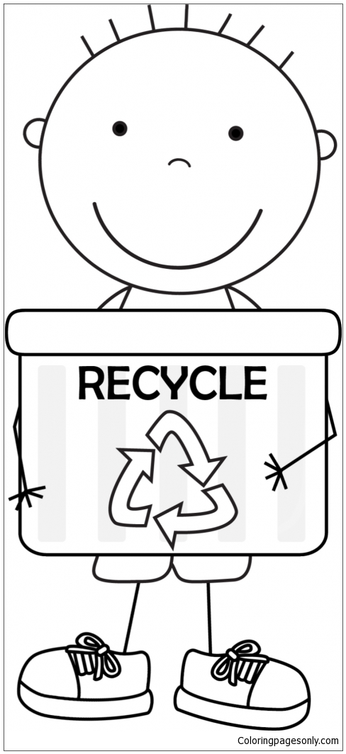 Dag van de Aarde voor jongens van recycling