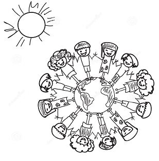 Earth Kids Doodle Coloring Page