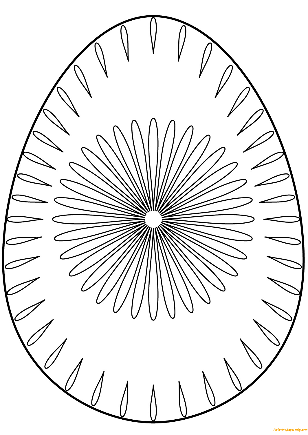 Download Easter Egg Flower Pattern Like Bright Sun Coloring Page - Free Coloring Pages Online