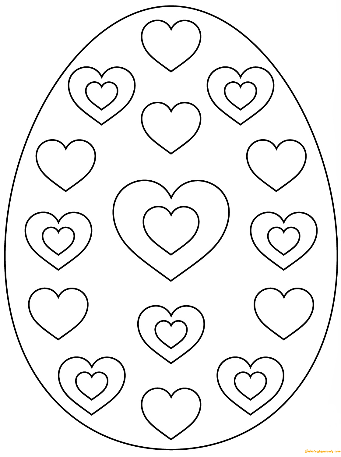 Easter Egg Hearts Pattern Coloring Pages - Arts & Culture ...