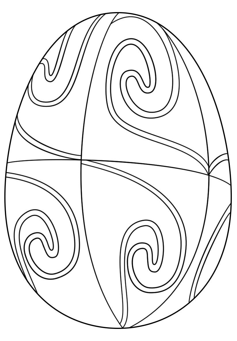Easter Egg Spiral Pattern Coloring Page
