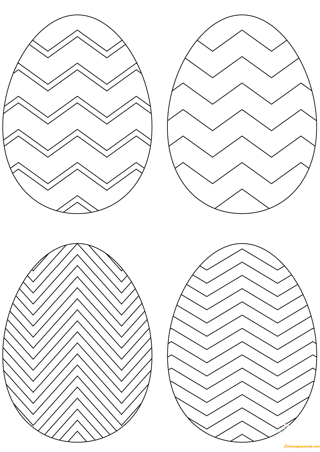 Easter Eggs Chevron Coloring Page