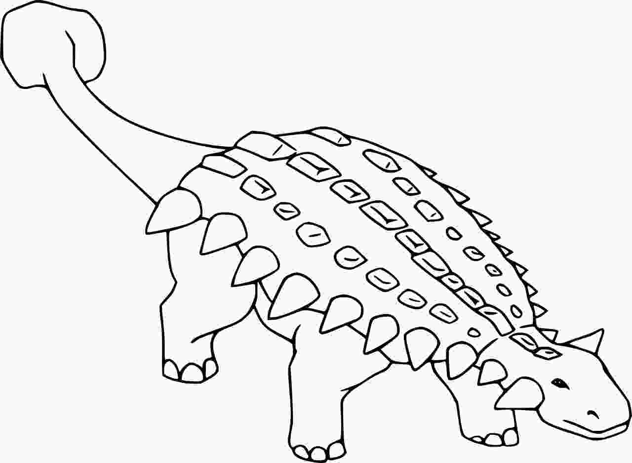 Página para colorir de anquilossauro fácil