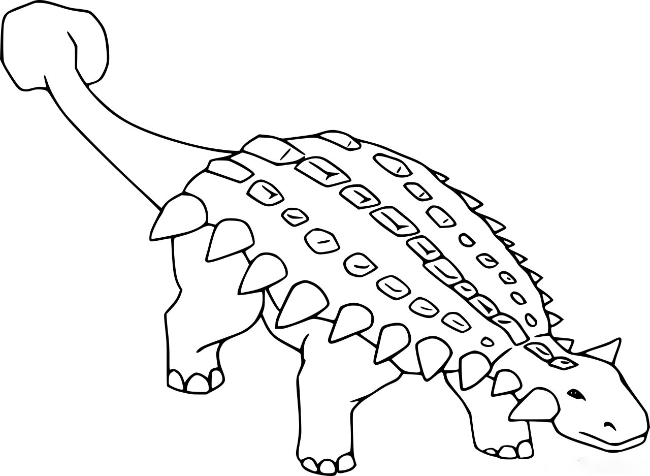 Easy Ankylosaurus Coloring Pages