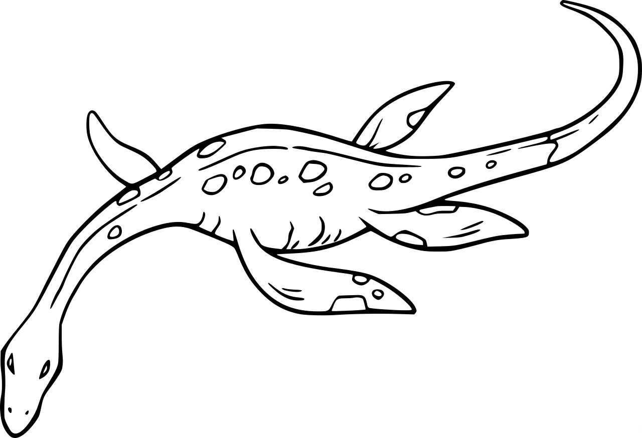 Easy Drawing Plesiosaurus Dinosaur Coloring Pages