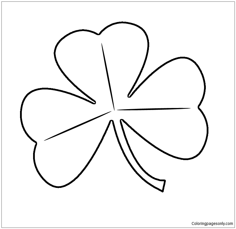 Easy Shamrock Coloring Page