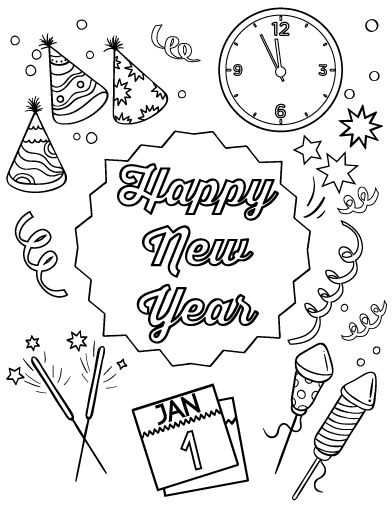 Holiday New Year 2021 Coloring Page