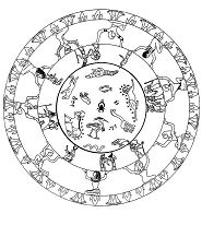 Desenho de Mandala de Sinais Egípcios para Colorir