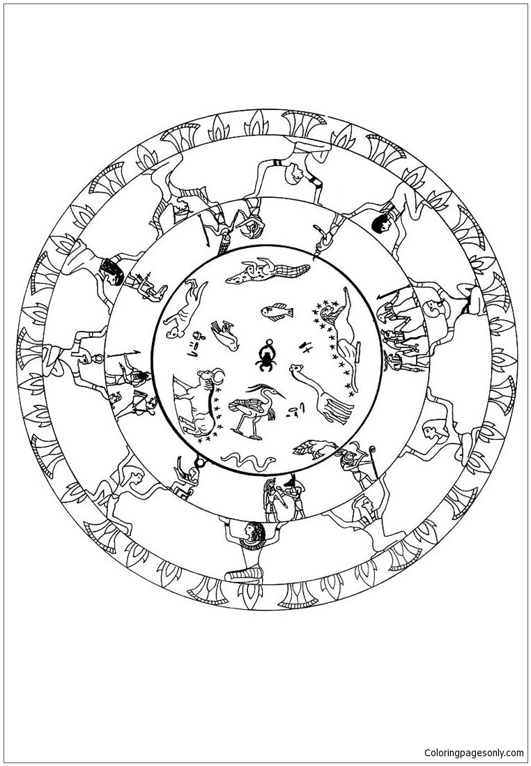 Ägyptisches Zeichen-Mandala von Mandala