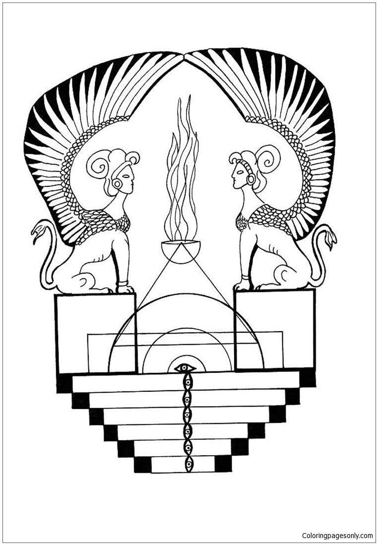 egyptian sphinx coloring pages