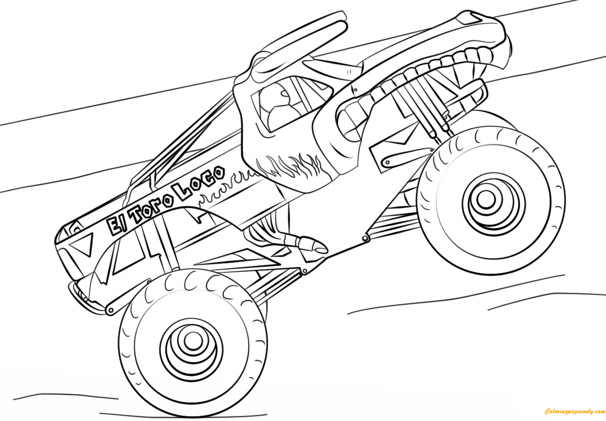 Desenho de El Toro Loco do Monster Truck para colorir