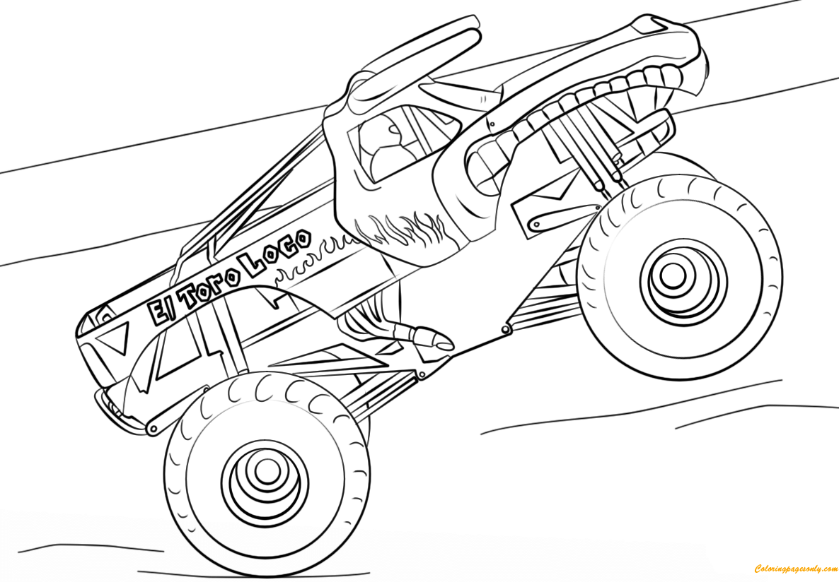 El Toro Loco From Monster Truck Coloring Pages Monster Truck Coloring 