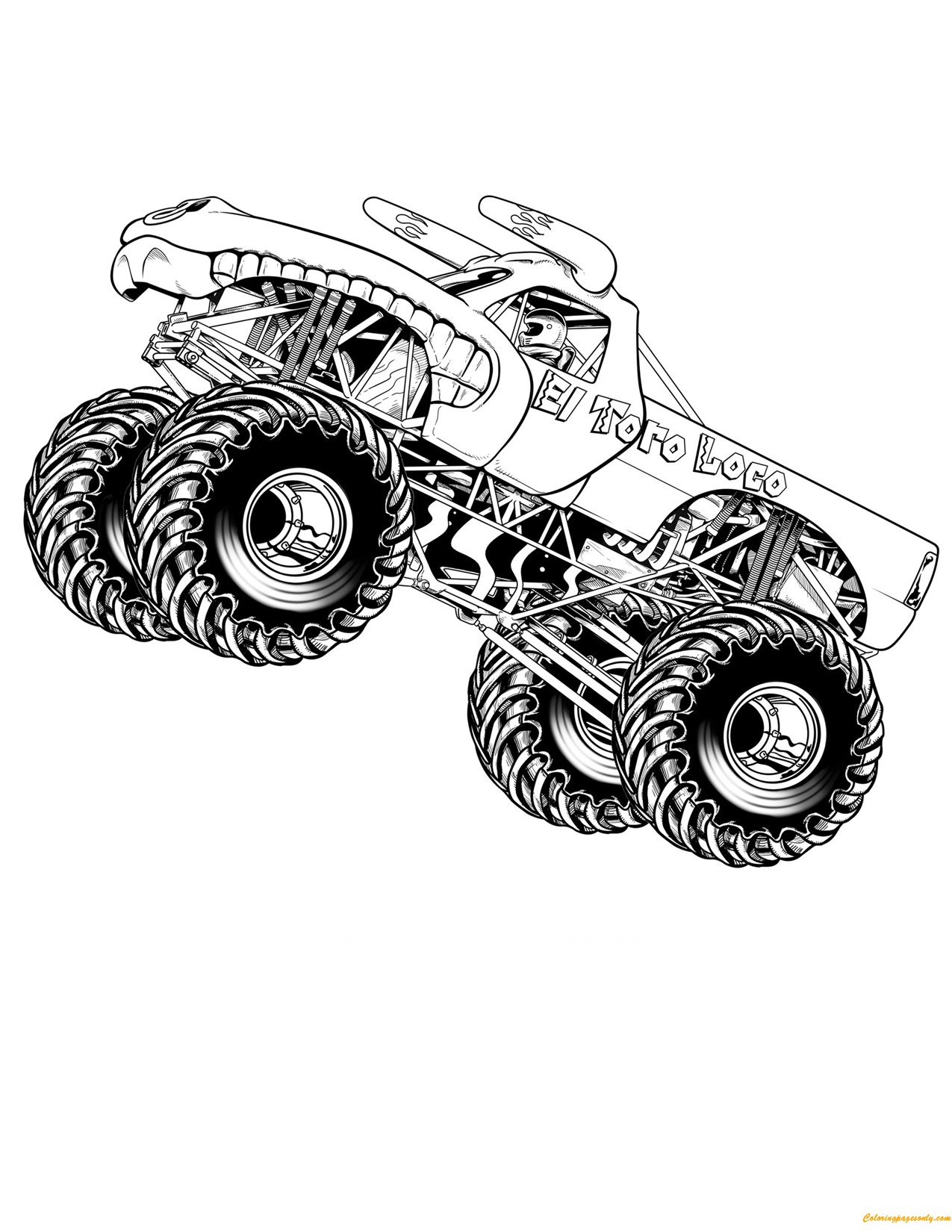 El Toro Loco Jumping Coloring Page Free Printable Coloring Pages