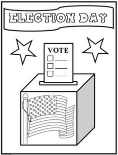 Pagina da colorare del giorno delle elezioni