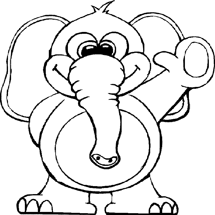 Elephant Funny Coloring Page