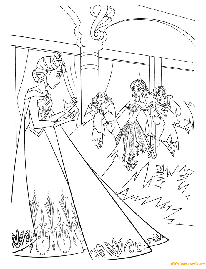 Elsa And Her Ice Power Coloring Pages