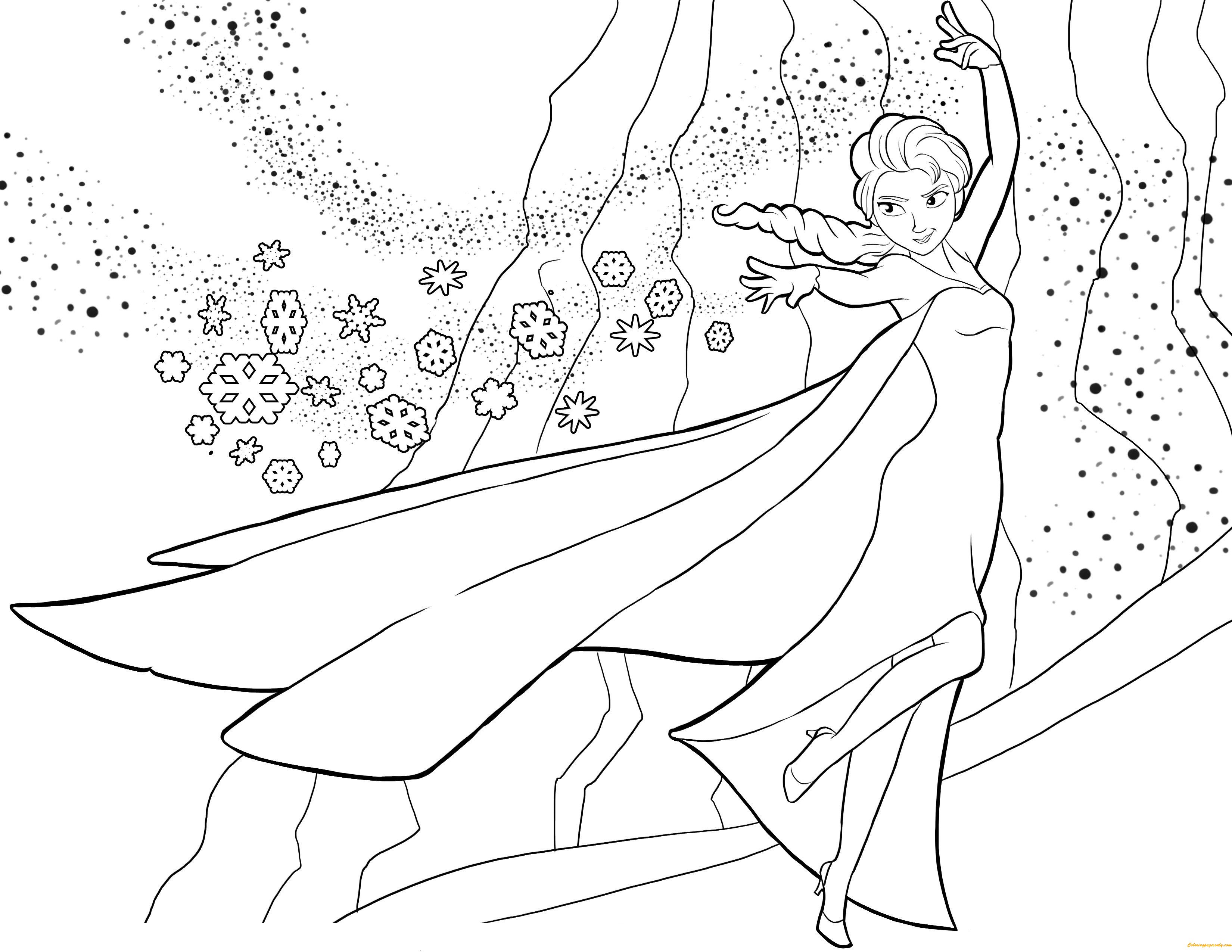 Coloriage Elsa La Reine des neiges