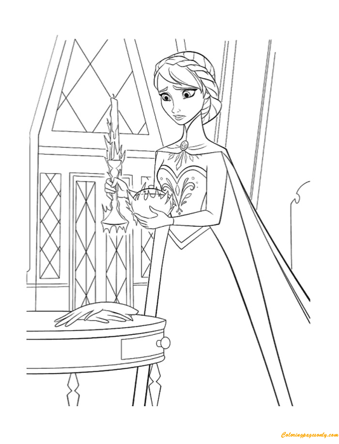 Elsa Trying To Control Her Magic Coloring Pages