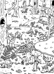 Enchanted forest Coloring Page