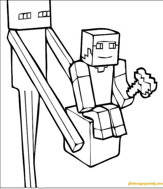 Enderman Minecraft Coloring Pages