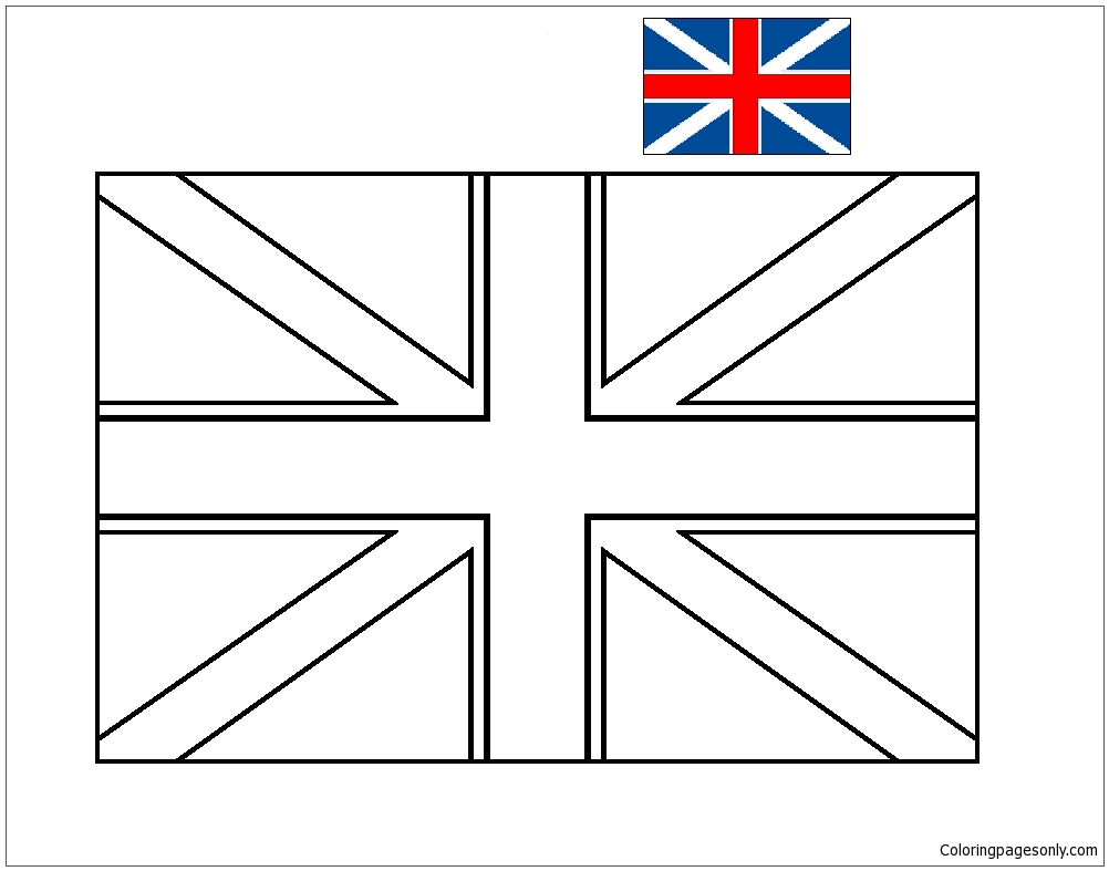 Раскраска Флаг Англии-ЧМ-2018