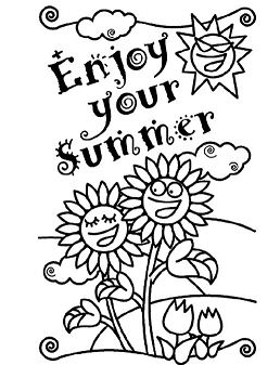 Enjoy Your Summer Coloring Page