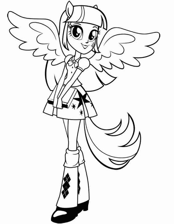 Equestria Girl Twilight Sparkle At School Coloring Page