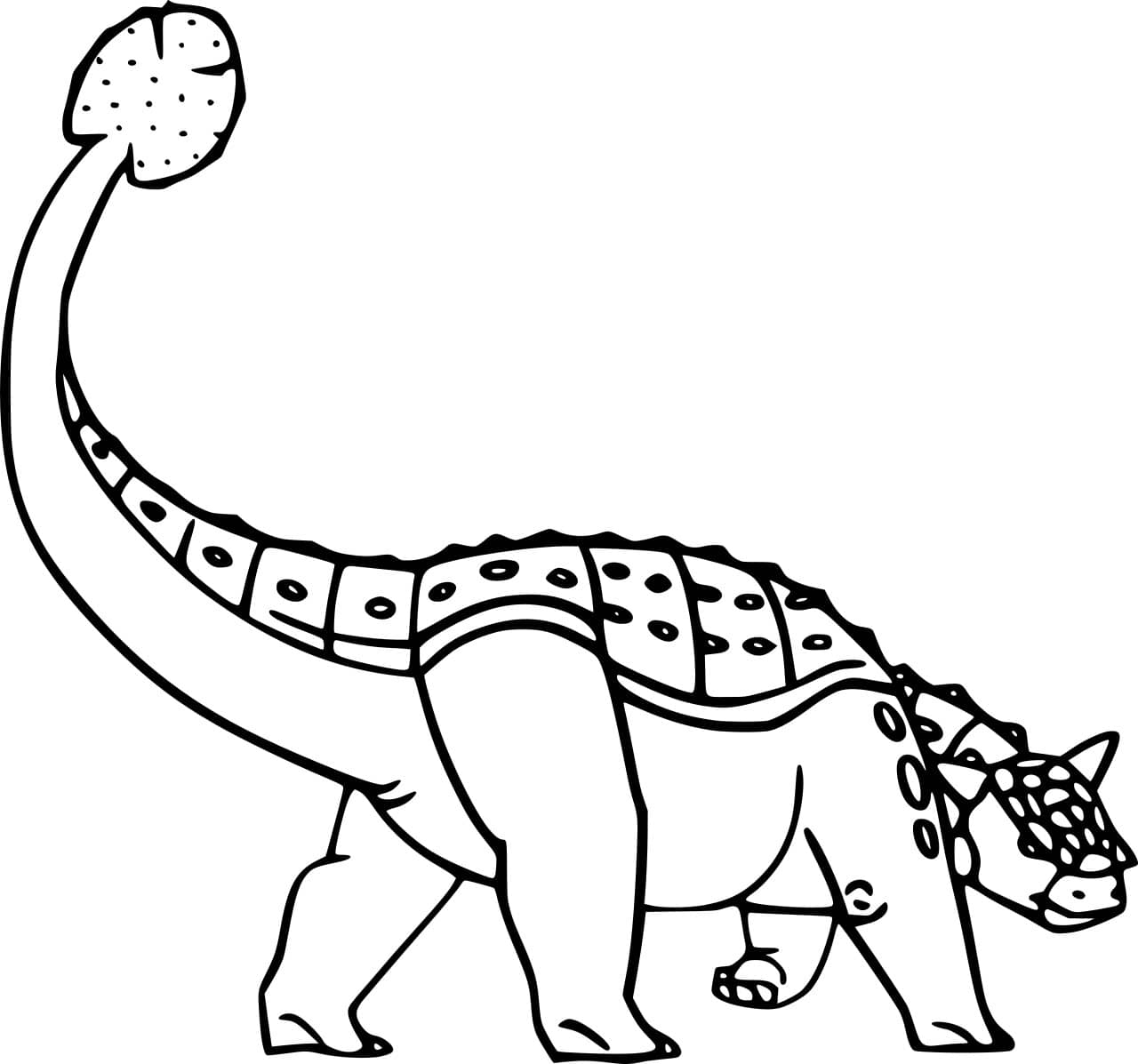 Euoplocephalus is a genus of ankylosaurid dinosaur that originated from Late Cretaceous North America Coloring Pages