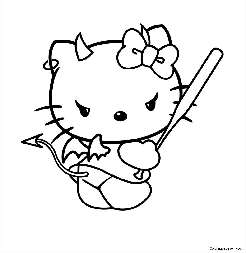 Evil Hello Kitty Coloring Pages - Cartoons Coloring Pages - Coloring