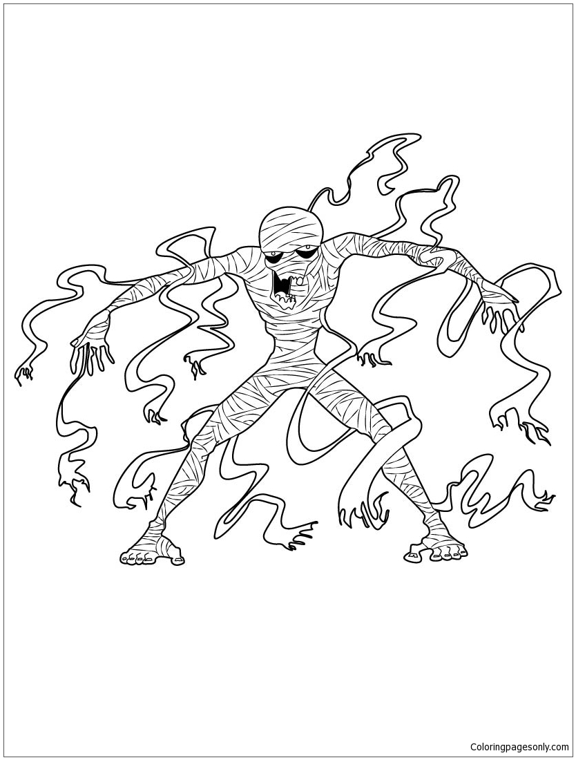 Evil Mummy Coloring Page