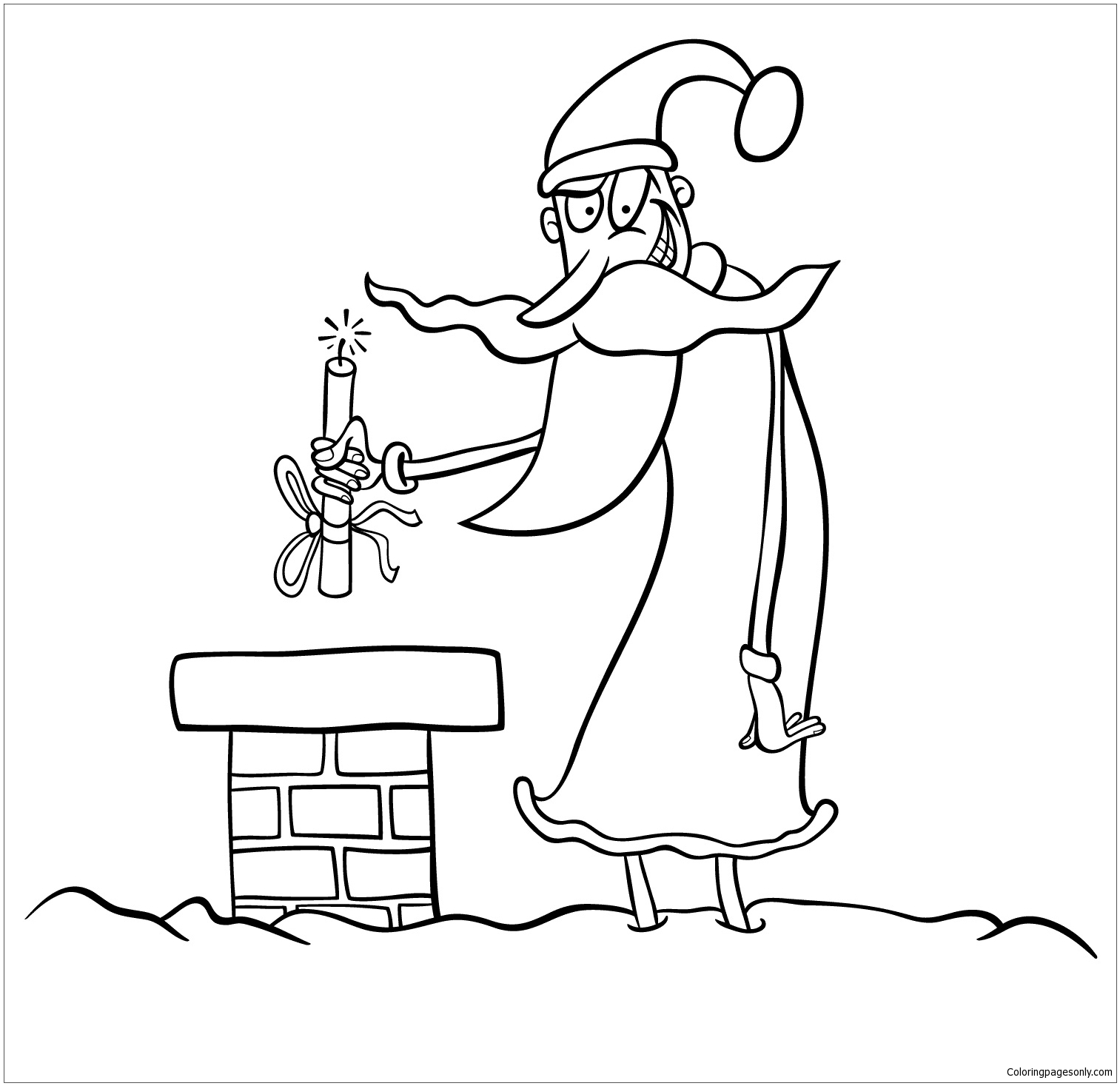Evil Santa Offer Dynamite Stick Coloring Pages