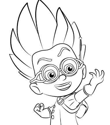 Evil Young Mad Scientist From PJ Masks Coloring Page