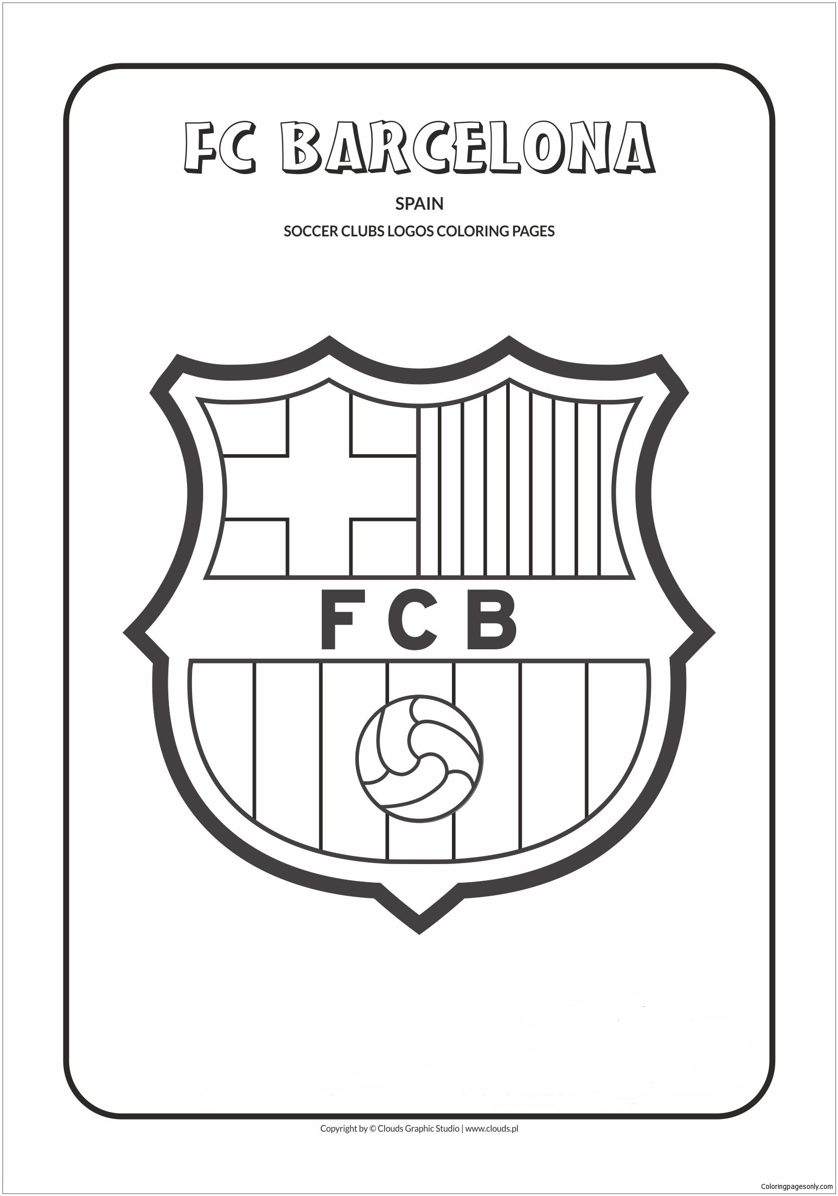 F.C Barcelona Coloring Pages - Soccer Clubs Logos Coloring Pages