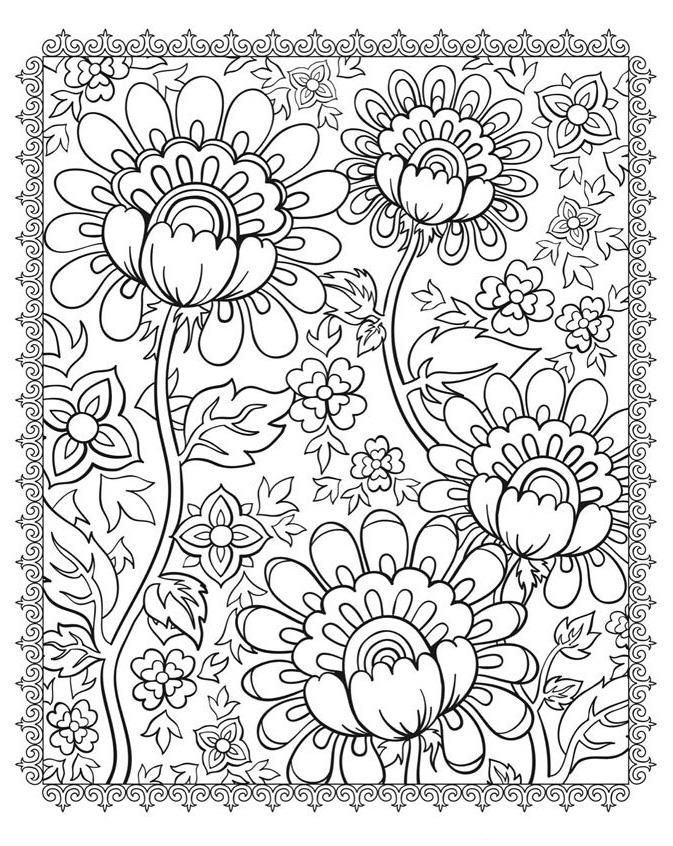 Página para colorir de flores fabulosas